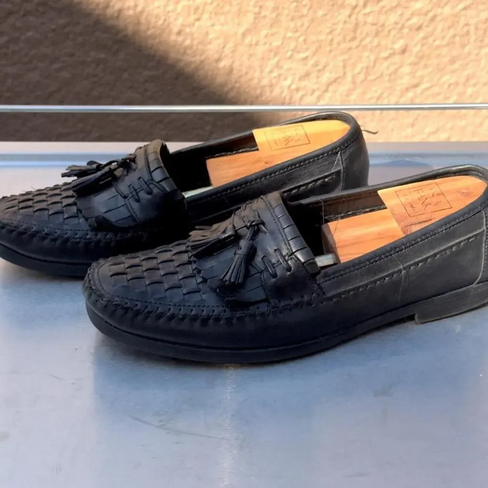 Nunn Bush Black Leather Loafers with Tassel - Size 9 1/2 M
